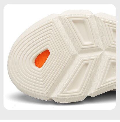Men's Summer EVA Crocs with 3 Color Options - Breathable, Non-Slip, Comfortable Beach & Casual Sandals(white&orange-38-39)