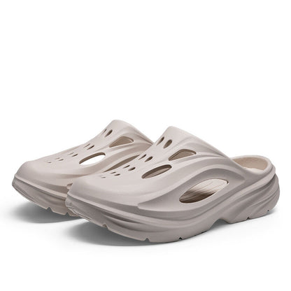 Men's Summer EVA Crocs with 3 Color Options - Breathable, Non-Slip, Comfortable Beach & Casual Sandals(khaki-42.5-43)