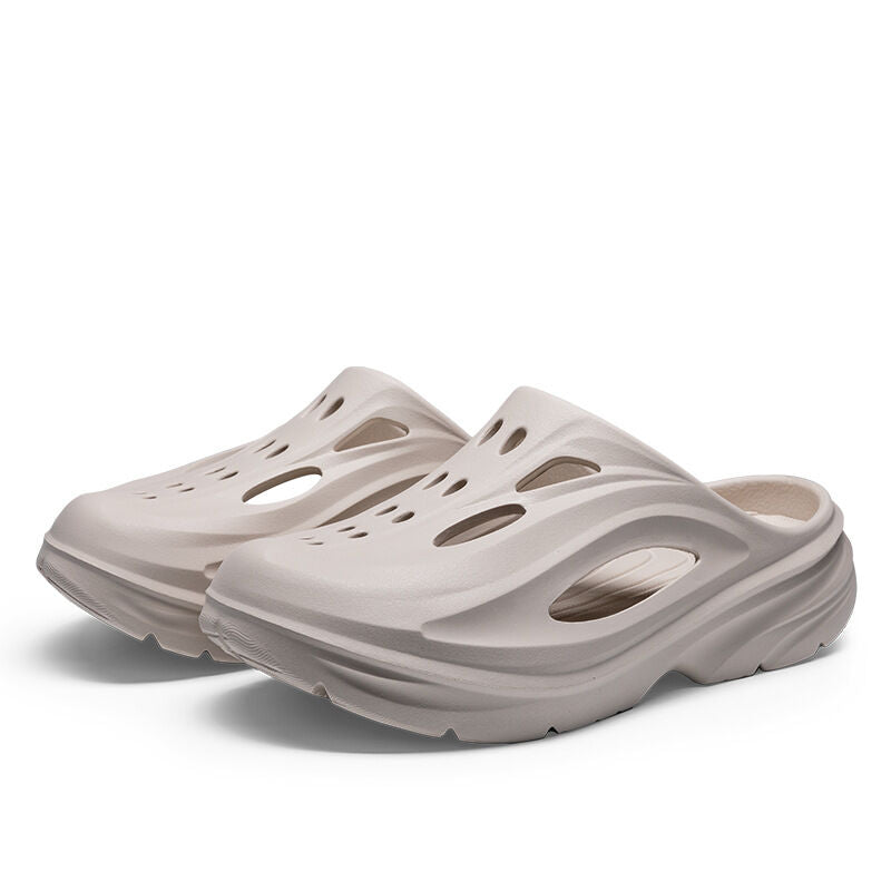 Men's Summer EVA Crocs with 3 Color Options - Breathable, Non-Slip, Comfortable Beach & Casual Sandals(khaki-44.5-45)