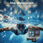5K Action Camera with Touchscreen Waterproof Black