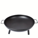 Outdoor Metal Fire Pit Bowl with Handles & Legs