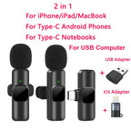 Wireless Lavalier Microphone for iPhone Android Live Recording