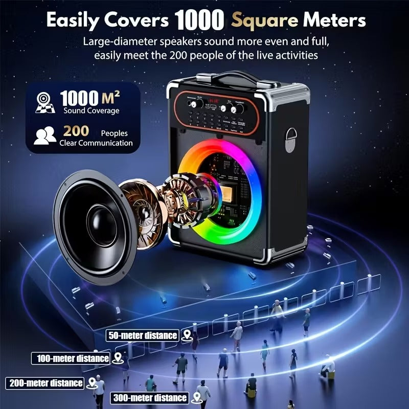 Wireless Karaoke Machine with Dual Microphones