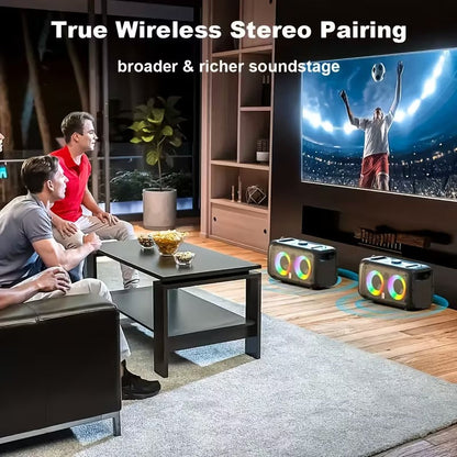 Portable Karaoke Speaker with 2 Wireless Microphones