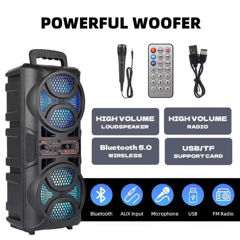 3000W Portable Wireless Speaker with Dual Subwoofers