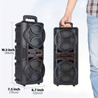 3000W Portable Wireless Speaker with Dual Subwoofers