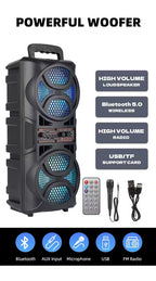 3000W Portable Wireless Speaker with Dual Subwoofers