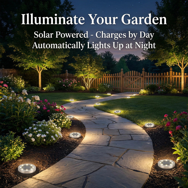 30pcs Solar Ground Lights IP68 Waterproof Warm Light High Brightness Auto On/Off Long Lasting