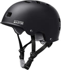 OutdoorMaster Skateboard Cycling Helmet - Two Removable Liners Ventilation Multi-Sport Scooter Roller Skate Inline Skating Rollerblading for  Adults-Black-Medium