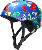 OutdoorMaster Youth & Kids Bike Helmet - Adjustable Multi-Sports Skateboard Helmet with Removable Liners for Balance Bike, Kids Scooter, One Wheel Hoverboard,Graffiti-style helmet-Dino Volcanoland-Medium