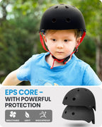 OutdoorMaster Youth & Kids Bike Helmet - Adjustable Multi-Sports Skateboard Helmet with Removable Liners for Balance Bike, Toddler Scooter, One Wheel Hoverboard-Black Red-Large