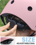OutdoorMaster Youth & Kids Bike Helmet - Adjustable Multi-Sports Skateboard Helmet with Removable Liners for Balance Bike, Toddler Scooter, One Wheel Hoverboard-Light Pink-Small