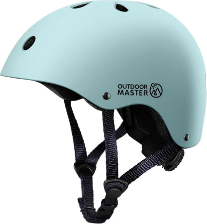 OutdoorMaster Youth & Kids Bike Helmet - Adjustable Multi-Sports Skateboard Helmet with Removable Liners for Balance Bike, Toddler Scooter, One Wheel Hoverboard-Mint Green-Large