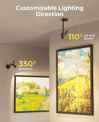 Zoomable Picture Light for Wall, Battery Operated Art Light for Paintings CCT Dimmable Spotlight for Wall Art Wall Light with Remote Control for Living Room Gallery Dartboard Bathroom
