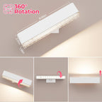 Wireless Vanity Lights for Mirror Set of 2-4000mAh Rechargeable Stick On Makeup Light with CCT Modes & Dimmable Brightness, Cordless Light for Mirror, Vanity, Bathroom, Renter Friendly