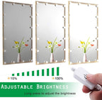 Hollywood Mirror Lights Makeup Vanity Lights, LED Vanity Mirror Lights Kit for Dressing Table, Dimmable and Adapter Plug in, Mirror Not Included (16 Bulbs Natural White)