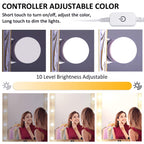 LED Makeup Vanity Lights with 14 Dimmable Light Bulbs, Hollywood Style Cosmetic Mirror Lights, USB Cable, 3 Color Modes for Dressing Room Tabletop Bedroom