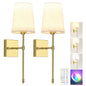 Battery Operated Wall Sconce, 5000mAh Rechargeable Dimmable RGB Wall Sconce Set of 2 with Remote, 3 Color Temperature Indoor Battery Powered Wall Lamp Light for Bedroom Living Room