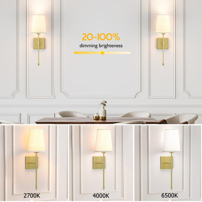 Battery Operated Wall Sconce, 5000mAh Rechargeable Dimmable RGB Wall Sconce Set of 2 with Remote, 3 Color Temperature Indoor Battery Powered Wall Lamp Light for Bedroom Living Room
