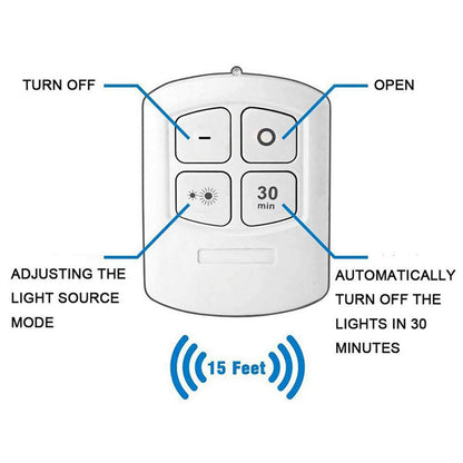 6 LED Light Set with Remote - Cool White for Cabinets & Displays