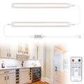 Led Under Cupboard Kitchen Lights, Dimmable Bar Cupboard Lights with Remote Control for Wardrobe,Cupboards, Closets, Display Cabinets（Natural White,2 Pack）
