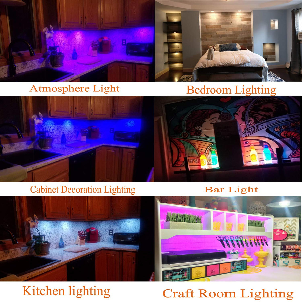 RGB Color Changing LED Under Cabinet Lighting Kit,Aluminum Slim Cabinet LED Puck Lights for Kitchen Counter Wardrobe Counter Furniture Shelf Ambiance Christmas Xmas Decoration Lighting (8)
