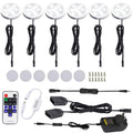 Dimmable & Timing Under Counter Lights Kitchen with Wireless RF Remote,Ultra-Thin 240V LED Cabinet Lights,12W Shelf Lights，6 Lights,Daylight White