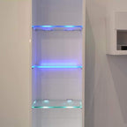 LED Under Cabinet Night Lights Kit for Glass Edge Shelf Back Side Lighting Using Flexible Cable and Clip with RF Remote(6 Lights RGB)