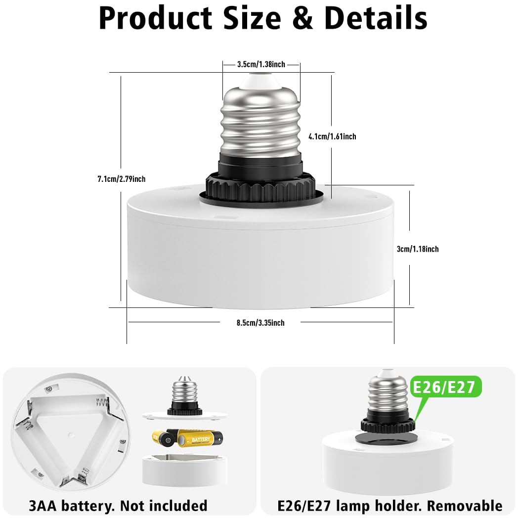 LED Puck Lights with Remote Battery Powered RGB Puck Light for E27 Chandelier,Dimmable Puck Light for Table Lamp Cupboard