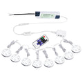 Linkable Under Cabinet LED Lighting 12V Slim Aluminum Dimmable Puck Lights Direct Wired with RF Remote Control for Kitchen Lighting(8pack Daylight White)