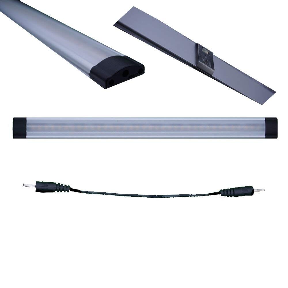 Dimmable Led Under Cabinet Lighting Bar Linkable Kits with Rocker Switch Under Counter Kitchen,Showcase,Shelf Lighting(3 Panel Kits Cold White)