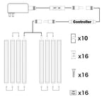 Dimmable Led Under Cabinet Lighting Bar Linkable Kits with Rocker Switch Under Counter Kitchen,Showcase,Shelf Lighting(8 Panel Kits Cold White)
