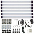 Dimmable Led Under Cabinet Lighting Bar Linkable Kits with Rocker Switch Under Counter Kitchen,Showcase,Shelf Lighting(6 Panel Kits Cold White)