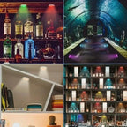 USB Rechangeable RGBW LED Cabinet Light Puck Lights 16Colors Timmer Remote Control 6 Pack