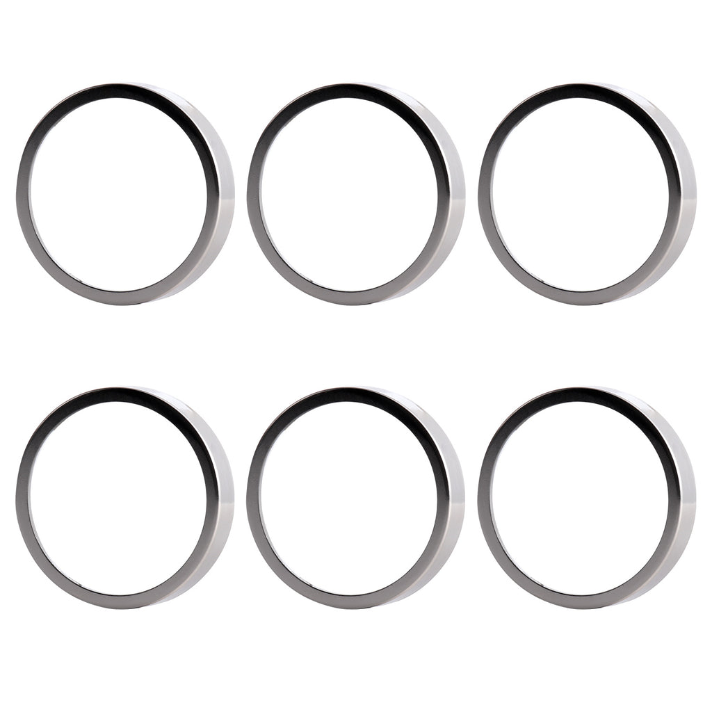 6 Pack GU10/MR16 Bulb Decorative Trim Rings, Heat Insulation Anti-Scald Protective Rings for Track Lighting, Snap-On Spring-Loaded Design (Brushed Nickel)