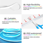 16.4FT Led Neon Rope Lights with APP/Remote Control, Flexible DIY Design, Music Sync Neon Lights for Wall Decor, Outdoor IP67 Waterproof, RGB LED Strip Lights for Bedroom, Living, Gaming, Party