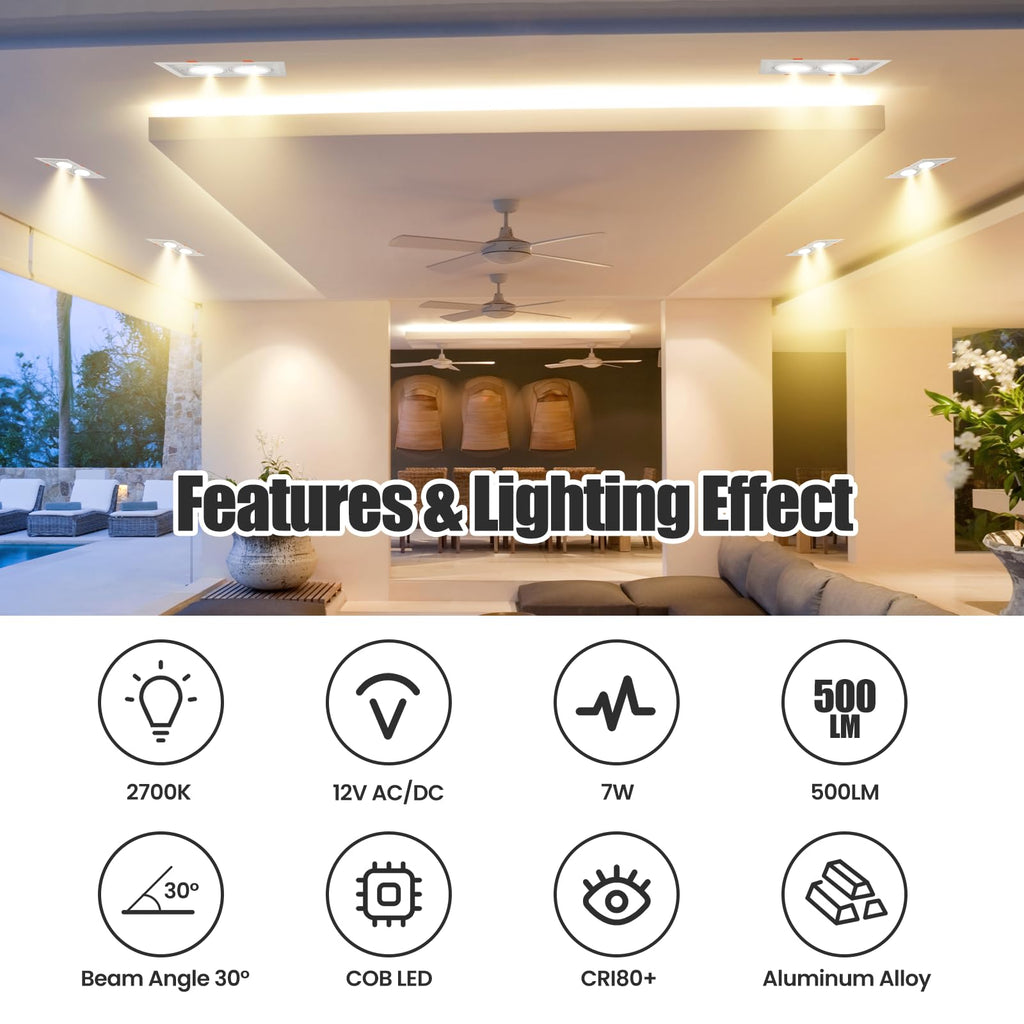 AR70 LED Light Bulb BA15D B15 Base, AC/DC12V Input, 7W 500lm for Home Household Commercial Lighting, 50W Halogen Lamp Replacement(Warm White,4 Pack)