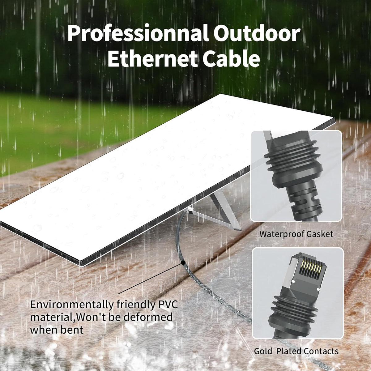 Starlink Gen 3 Ethernet Cable 6.5FT/ 2M Cable, Waterproof, Grey