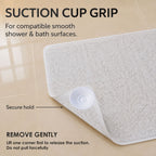 2 Pack Non-Slip Loofah Shower Mats 75x44cm Bathroom Bath Mat Machine Washable with Suction Caps Quick Drain