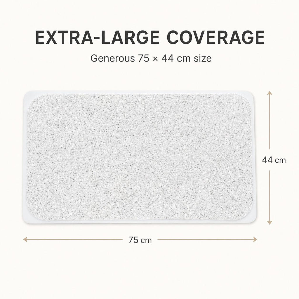 2 Pack Non-Slip Loofah Shower Mats 75x44cm Bathroom Bath Mat Machine Washable with Suction Caps Quick Drain