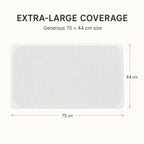2 Pack Non-Slip Loofah Shower Mats 75x44cm Bathroom Bath Mat Machine Washable with Suction Caps Quick Drain