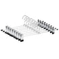 40cm Chrome Iron Clothes Hangers with Non-Slip Clips, 10-Pack Metal Trouser Hangers for Pants Shorts Skirt Socks Underwear, Silver