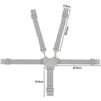 Adjustable 5-Point Safety Harness for Child Seats and Strollers, Gray - Compatible with Most Brands