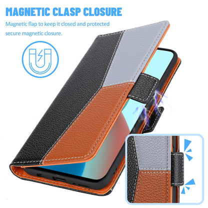 Compatible with Samsung Galaxy A22 4G Case Magnetic Black Three-color Stitching Samsung