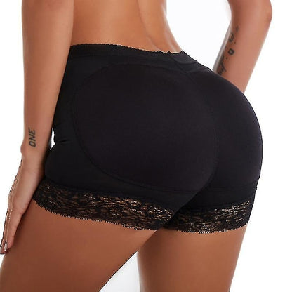 Women's Body Shaper Padded Butt Lifter Shorts Black S with Fake Bum Hip Enhancer Push Up Panty