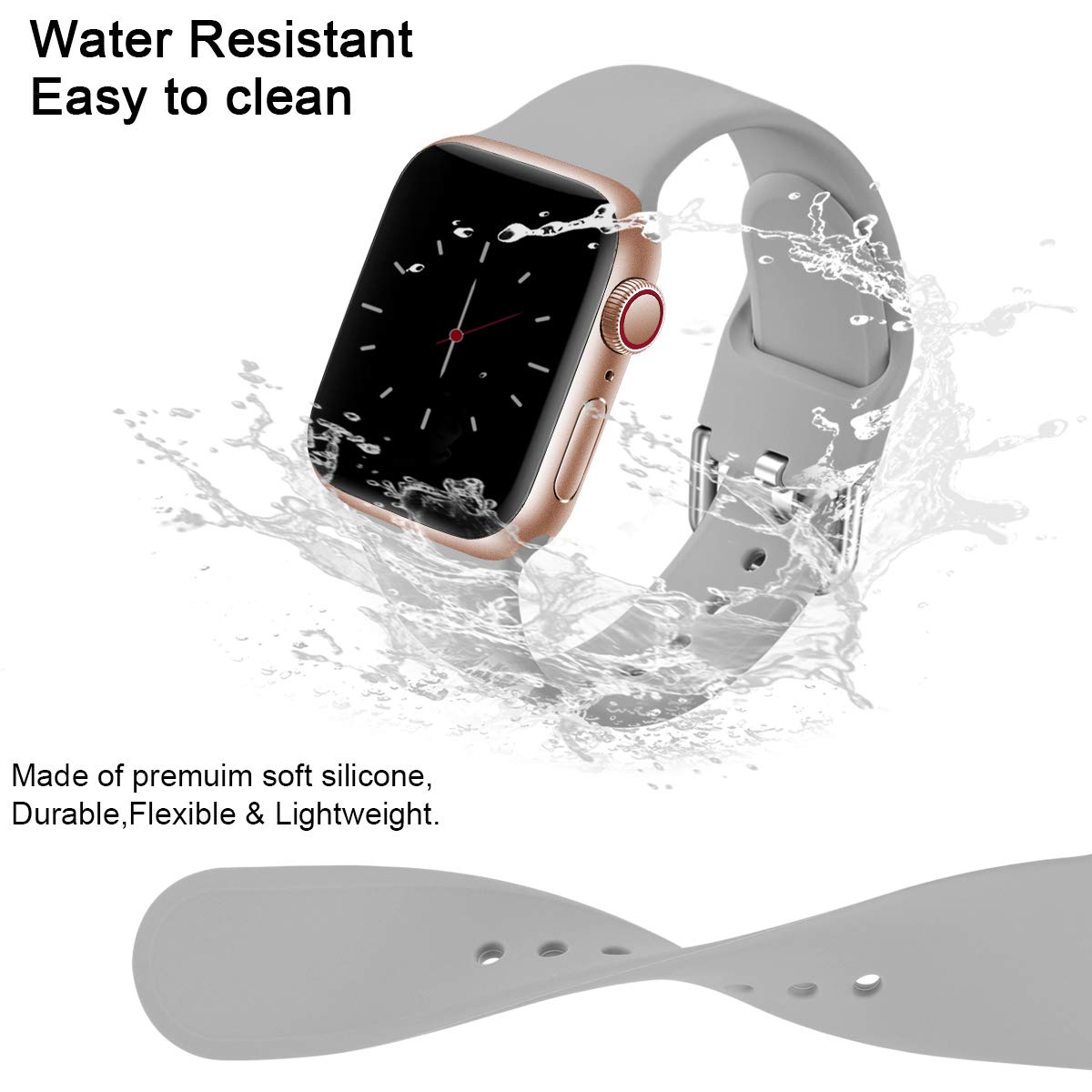 Compatible with Apple Watch Bands Series 8 7 6 5 4 3 Ultra SE 42mm 44mm 45mm, 3-Pack Black White Gray