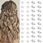 40 Pcs Mini Rhinestone Hair Clips Tiny Pearl Hair Clips Decorative Hair Clips Sparkly Crystal Hair Pins Silver White Hair Clips Wedding Bridal Hair Accessories for Girls Women