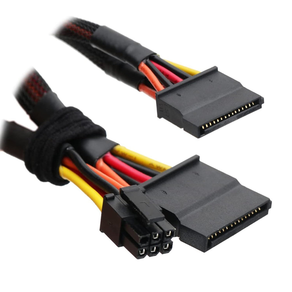 SATA 15 Pin x2 to Mini 6 Pin ATX Cord Compatible with Dell Inspiron 3653 3650 HDD SATA Power Cable 12inch/30cm