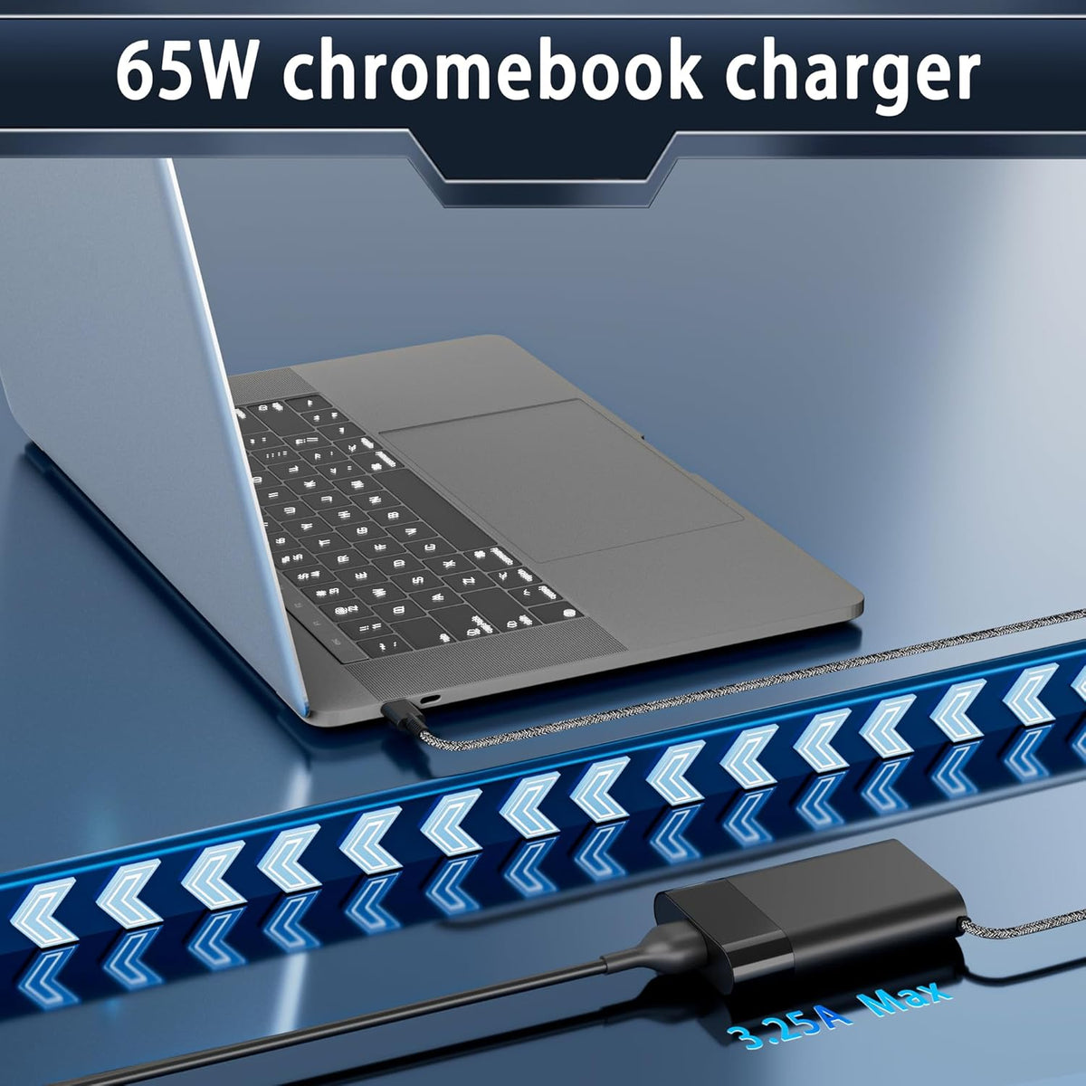 New Slim 65W USB C Laptop Charger Replacement for HP Spectre X2 X360,Spectre, Elitebook X360, Envy, Chromebook, Pavilion X2, Elite x2,ProBook Travel Type C Power Cord Ac Adapter