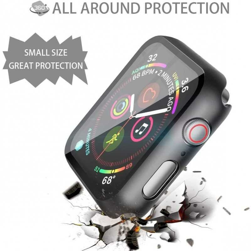 Compatible with Apple Watch 40mm Shockproof Case and 9H Tempered Glass 2-Pack Rose Gold